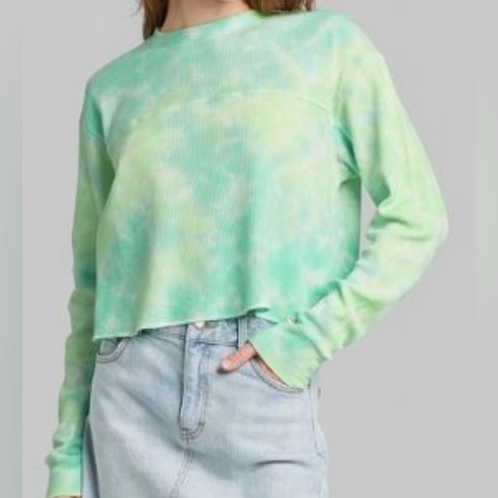 Wild Fable Tie Dye Waffle Knit Top Sz L